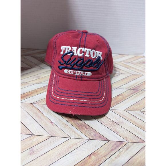 Tractor Supply Company Hat Adult Size Red Adjustable Strap Back Baseball Cap - Picture 2 of 9